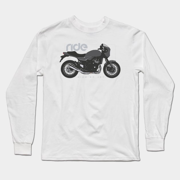 Ride rs cafe grey Long Sleeve T-Shirt by NighOnJoy